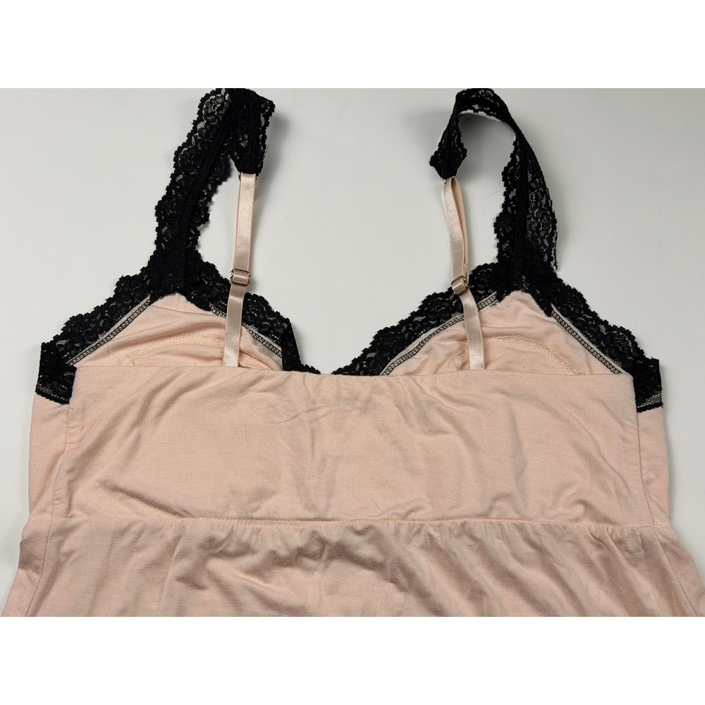 Soma Women's Lace Trimmed V Neck Slip Dress Nightgown Blush Peach Pink Sz S - Picture 8 of 12